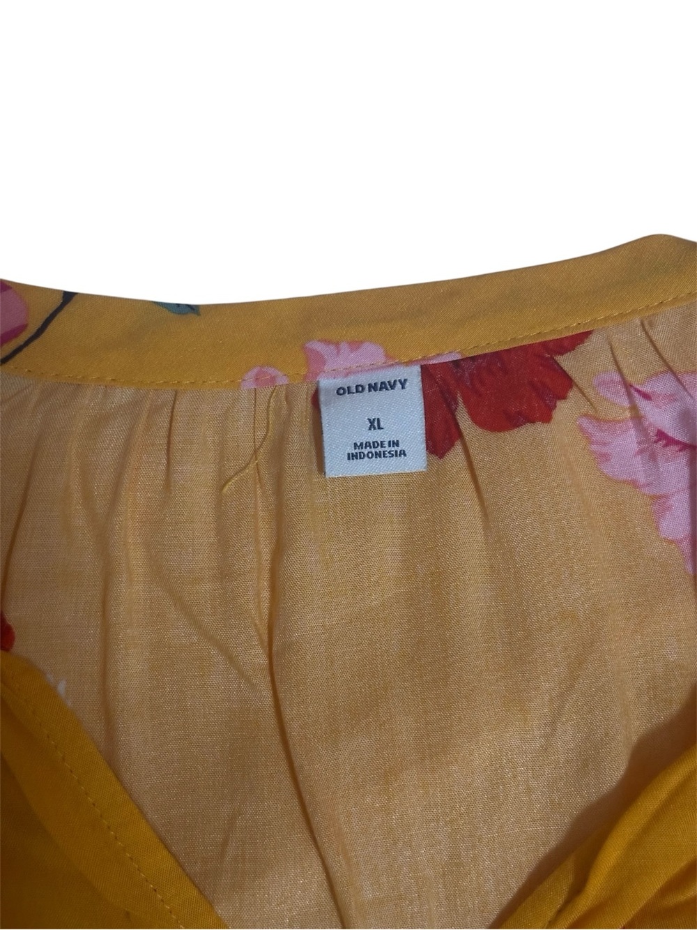 Old Navy Floral Bell Sleeve Blouse – Women’s XL Mustard Yellow Boho Top - Picture 2 of 3